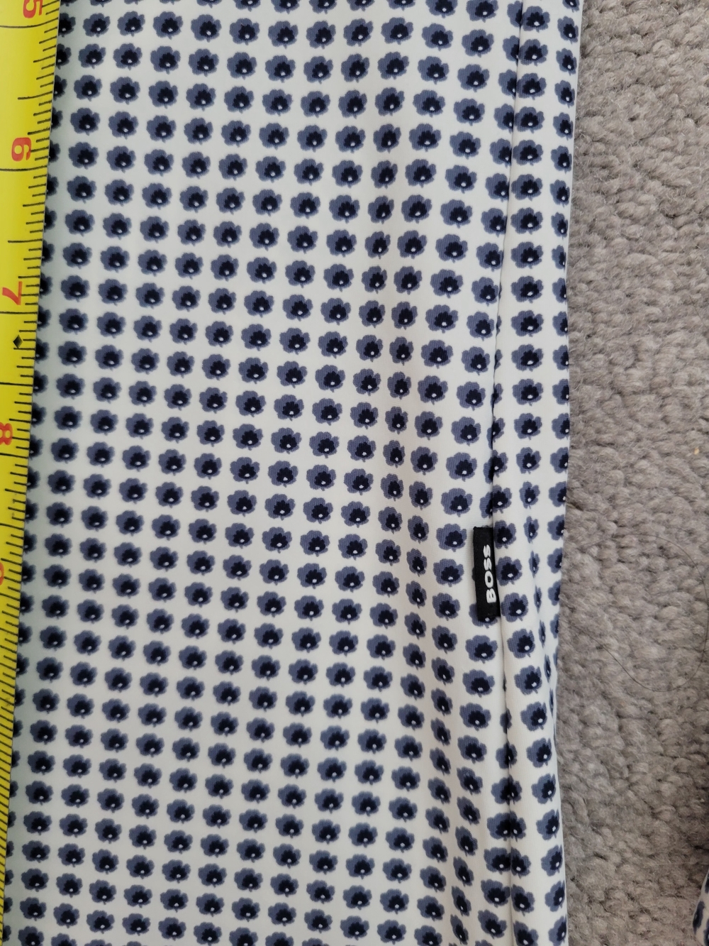 BOSS Hugo Boss Men’s Slim Fit Patterned Dress Shirt Stretch Size M Blue White - Picture 8 of 10